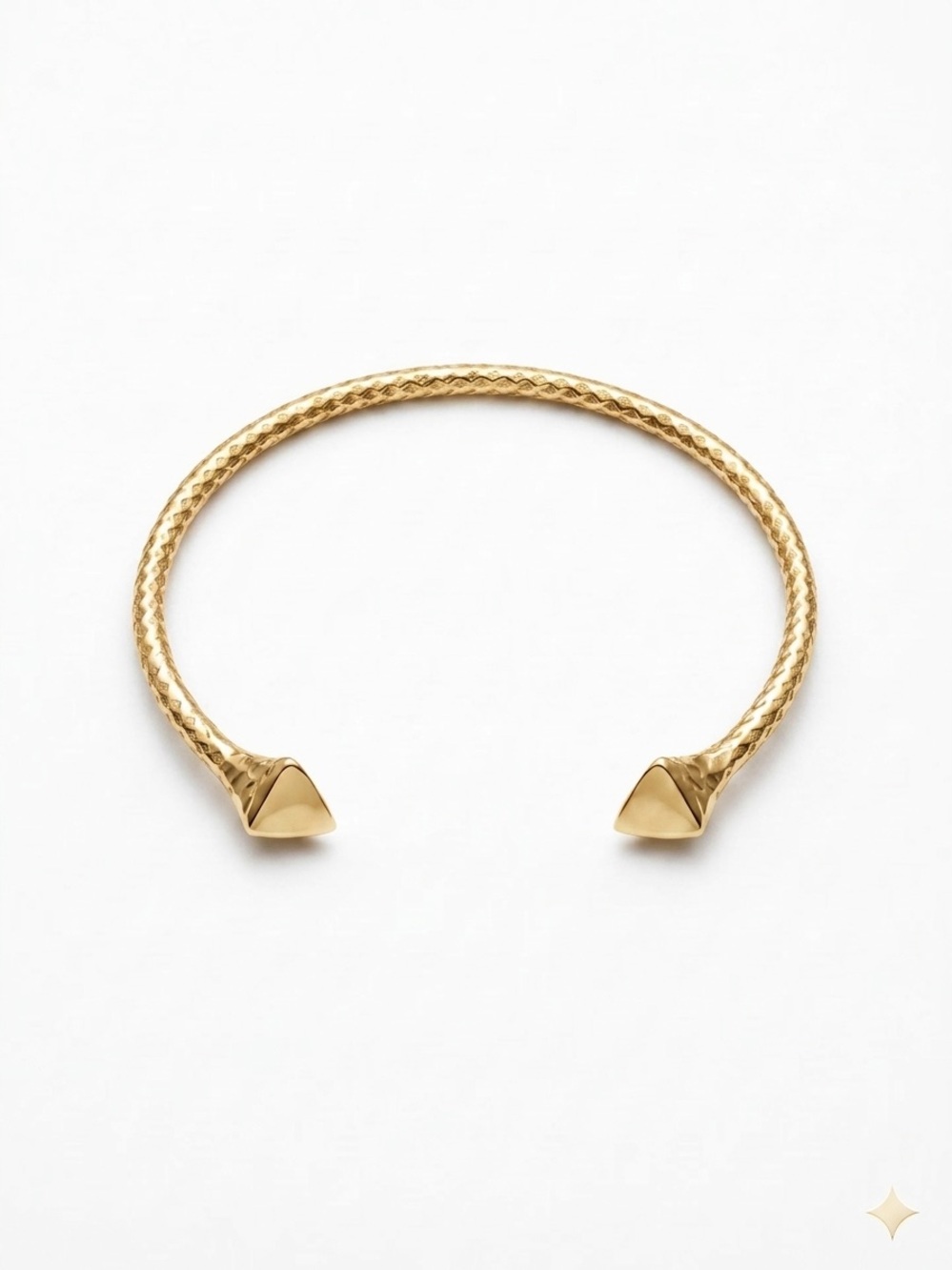 (2) Melinda Maria Gold Pyramid Hammered Cuffs